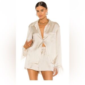 Elegant Cream Satin Blouse